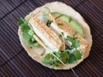 Sesame Crusted Tofu Tacos on Brown Rice Tortillas